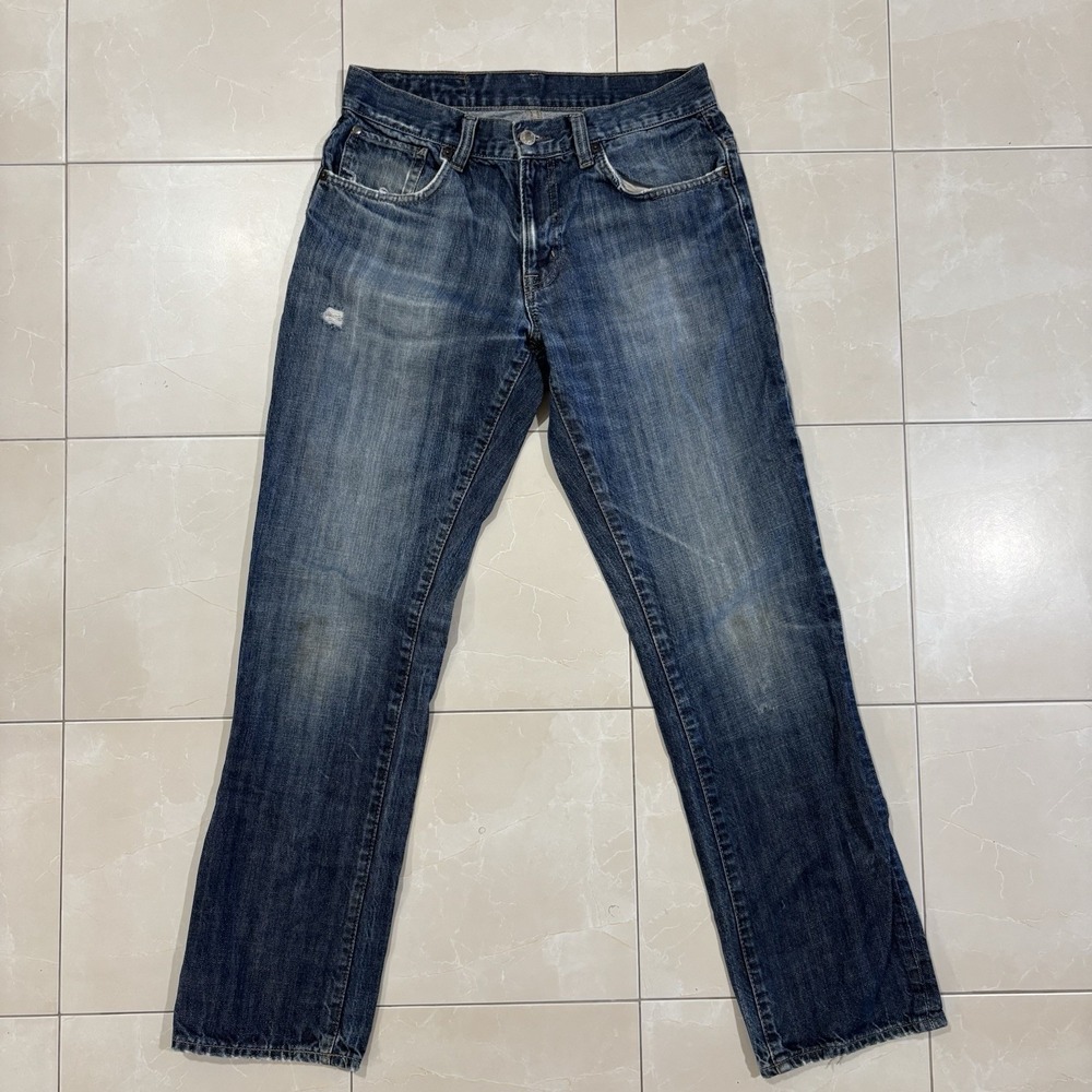 DENIM AND SUPPLY RALPH LAUREN SLOUCH BLUE JEANS DISTRESSED SIZE 31/32 DARK 90s